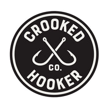 Load image into Gallery viewer, Crooked Hooker Vinyl Sticker – 3" Circle, Black