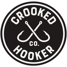 Load image into Gallery viewer, Crooked Hooker Vinyl Sticker – 5&quot; Circle, Black
