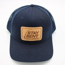 Load image into Gallery viewer, Stay Bent Premium Leather Patch 6-Panel Trucker Cap
